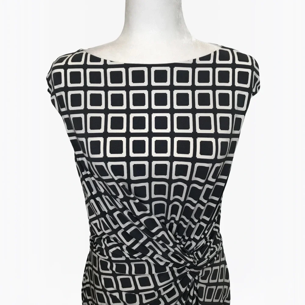 Ralph Lauren Sheath Geo Print Women’s Midi Dress - 10/12 - Picture 12 of 17